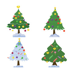 Set of Christmas trees