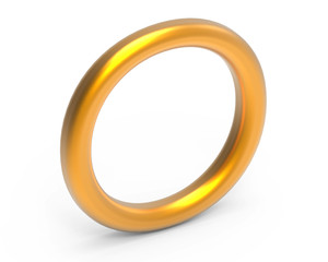 Obraz premium 3D render metallic alphabet O