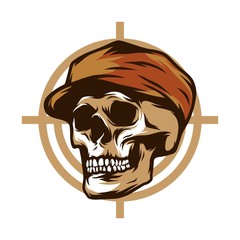 Skull soldier army vector design illustration