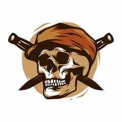 Skull soldier army vector design illustration
