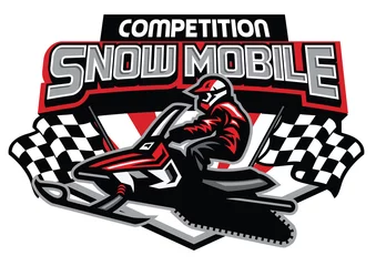 Fotobehang snowmobile competition badge design © bazzier