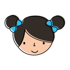 cute face little girl ballerina cartoon character