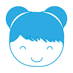 cartoon girl face icon