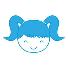 cartoon girl face icon