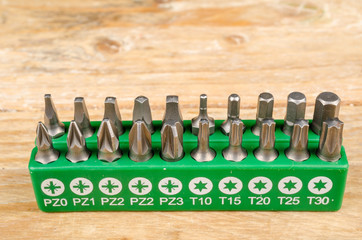 Assorted screwdriver insert tips
