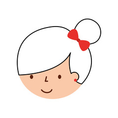 cute face little girl ballerina cartoon character