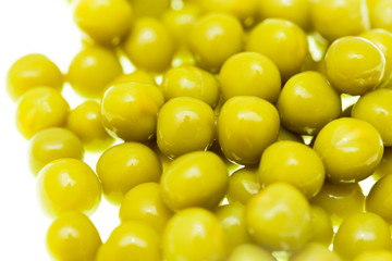 Marinated green peas on a white background