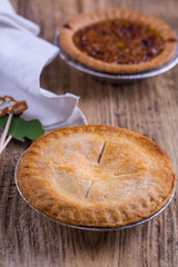 An apple  pie - traditional American pie for Thanksgiving. 