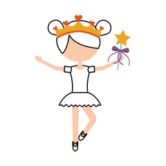 little girl dancer ballet holding magic wand