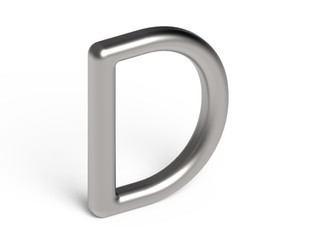 3D render metallic alphabet D