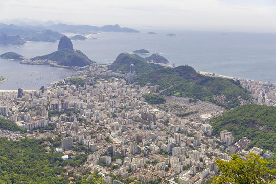 Rio de Janeiro Brazil, Sugarloaf Mountain aerial view