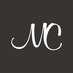 MC logo letter design template vector