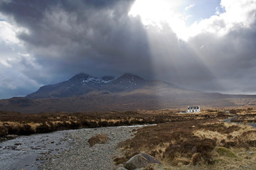 Mount Cullin in Scotland  with dramatic light