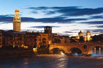 Verona, Adige River by Night