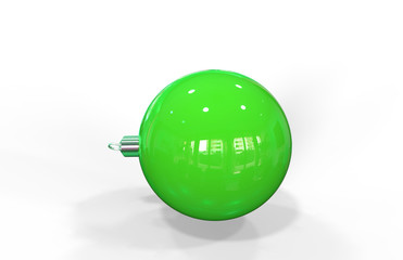 Christmas Ball, Red Glossy Christmas Ball Decoration Item, Xmas and Happy New New Bauble Tradition, Merry Christmas Greeting Card Template Design Element, 3D Illustration 