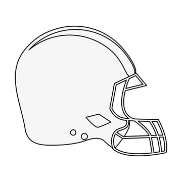 helmet american football related icon image vector illustration design  black line