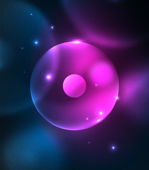 Blurred glowing circles, digital abstract background
