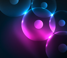 Blurred glowing circles, digital abstract background