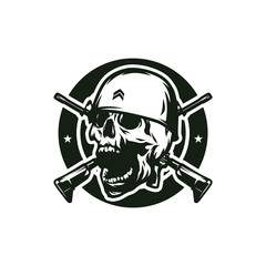 Skull soldier vector design illustration