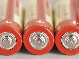 Alkaline battery AAA size with selective focus on single battery