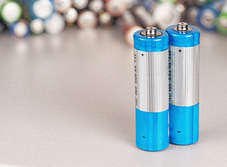 Alkaline battery AAA size with selective focus on single battery