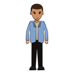 man happy cartoon full body icon image vector illustration design 