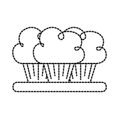 birthday three cupcake on the plate serving party dessert