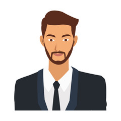 businessman with beard handsome portrait icon image vector illustration design 