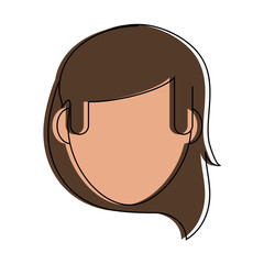 woman with medium length hair avatar head icon image vector illustration design 