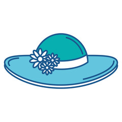 summer female hat with flowers