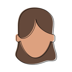 woman with medium length hair avatar head icon image vector illustration design 