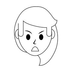 woman angry icon image vector illustration design  black line