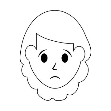 woman sad icon image vector illustration design  black line