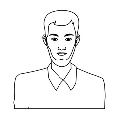 happy man handsome portrait  icon image vector illustration design  black line