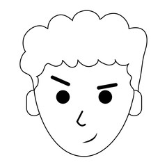 happy man face icon image vector illustration design  black line