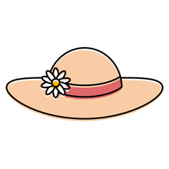 summer female hat with flowers