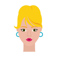 young woman with ponytail head icon image vector illustration design 