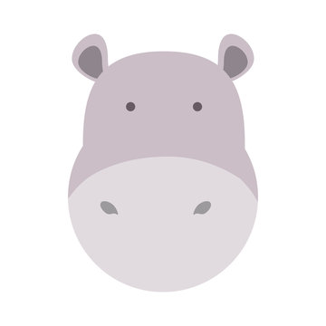 cartoon hippopotamus icon
