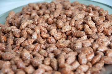 caramelized almonds on plate