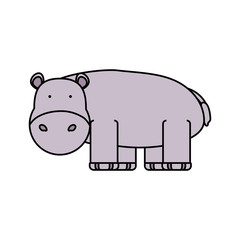 cartoon hippopotamus icon