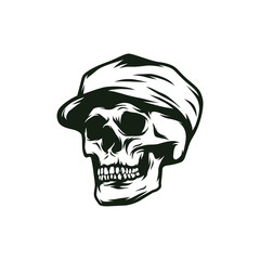 Skull soldier army vector logo design illustration