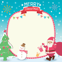 Merry Christmas holiday banner frame