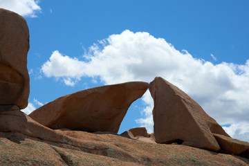 Views of Mount Bektau Ata. Bektau Ata - a mountainous area in the middle of the Kazakhstan steppe, within a radius of about 5-7 km.