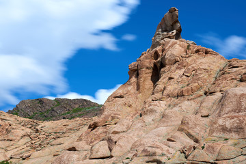 Views of Mount Bektau Ata. Bektau Ata - a mountainous area in the middle of the Kazakhstan steppe,...