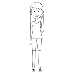 woman calling with smartphone