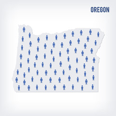 Vector people map of of State of Oregon. The concept of population.
