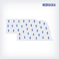 Vector people map of of State of Nebraska. The concept of population.