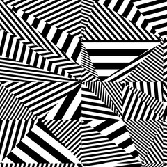 Black and white pattern, abstract geometric contrast background. 