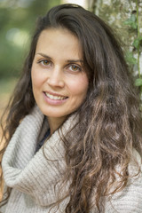 Portrait of beautiful woman in fall season