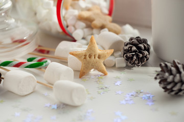 Christmas cookies and sweets, Table with Christmas spirit, Gingerbread cooking, culinary, celebration concept